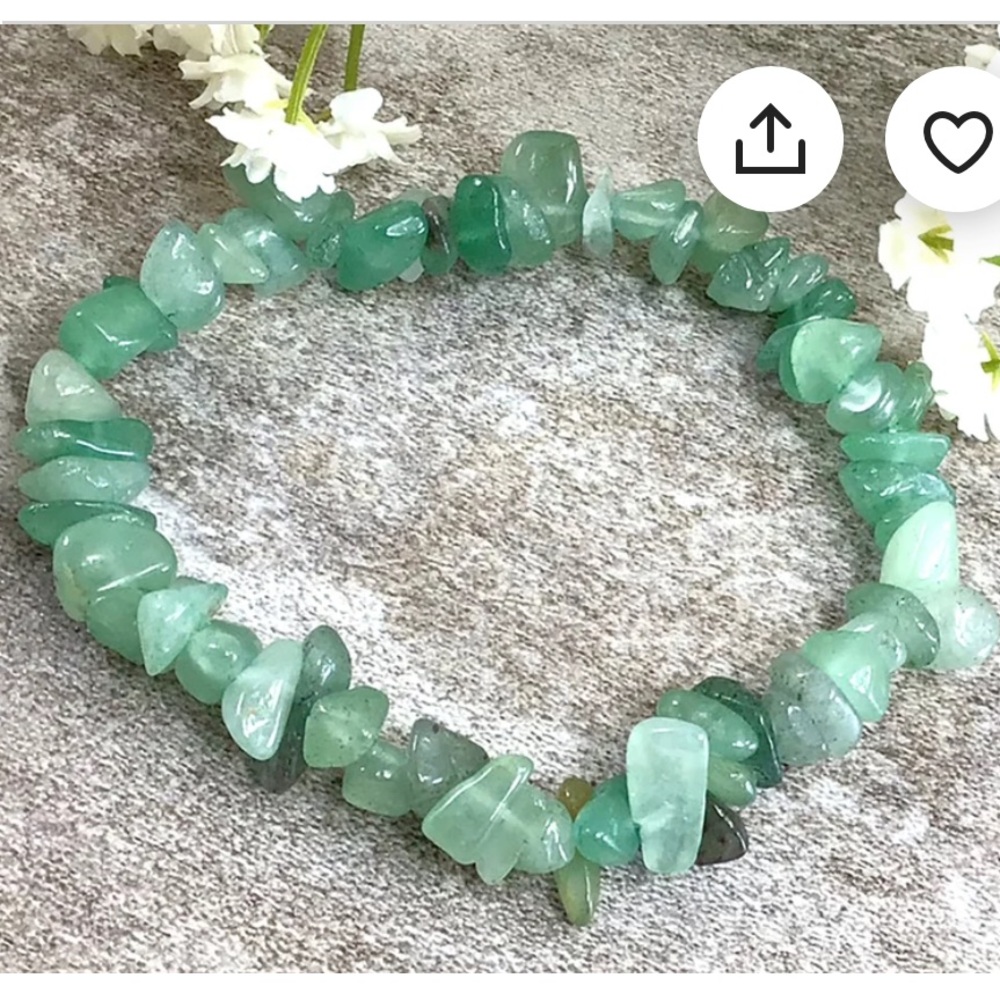 NEW Womens Light Green Crystal Natural Stone Bracelet